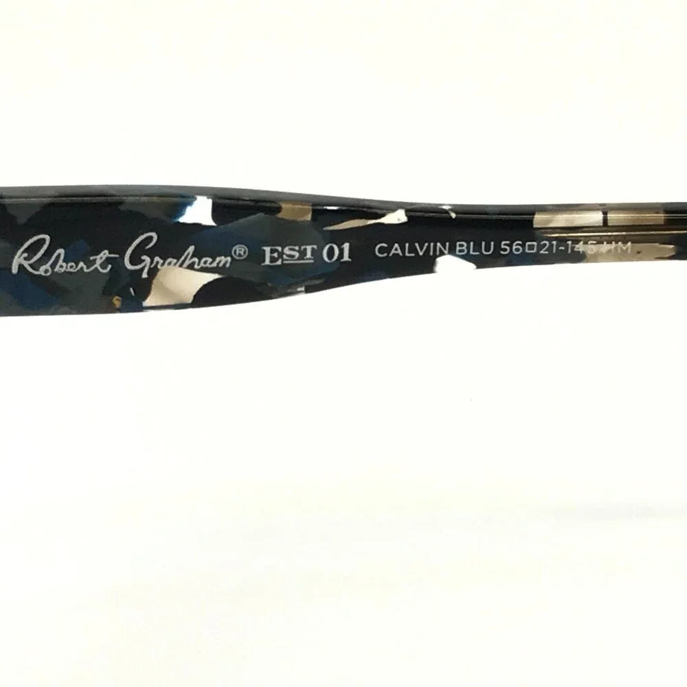 Robert Graham Sunglasses CALVIN BLU Blue Square Frames w/ Blue Polarized Lenses